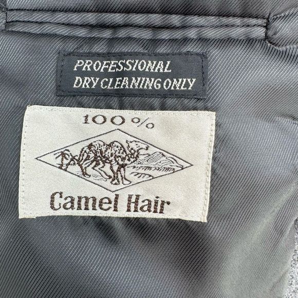 The Cambridge Collection 100% Camel Hair Mens Sport Coat Two Button 46L Grey - Picture 8 of 10